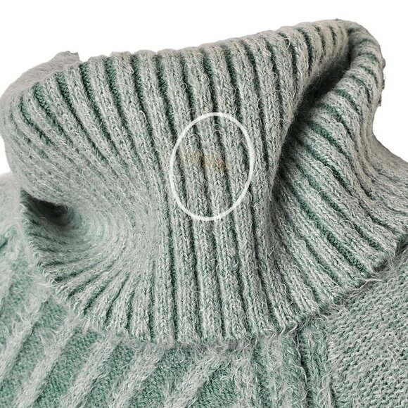 Free People Big City Turtleneck Oversized Ribbed Pullover Sweater Blue Women XS - Picture 11 of 12